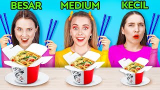 TANTANGAN MAKANAN BESAR, SEDANG, KECIL || Tanpa Tangan, Satu Tangan, Dua Tangan oleh 123 GO Like!
