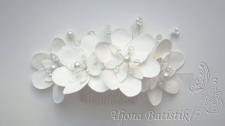 МК сборки гребня с цветами из фоамирана.