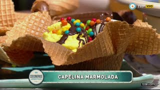 Cucuruchos, capelinas y barquillos marmolados
