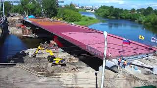 Строительство моста через р.Которосль. Ярославль. Timelaps
