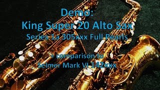 King Super 20 Series 1a Full Pearls alto sax demo (+ Selmer Mark VI comparison)