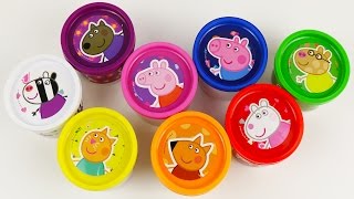 Learn Colours With Peppa Pig Play Doh Cans Surprise! Fun Toys colors Lesson!