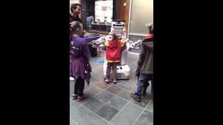 Emily playing with ROS robot.