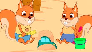 Famille d'Écureuil - Cachez Les Jouets Sur La Plage Animé 2022 en Français