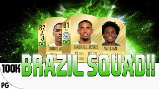 FIFA 18/19 - 100k! BEASTLY BRAZILIAN SQUAD! | Fifa 18/19 Squad Builder
