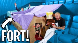 MOVIE THEATER BLANKET FORT!