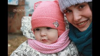 МК Детская котошапка с ушками// Модная осенняя шапка//