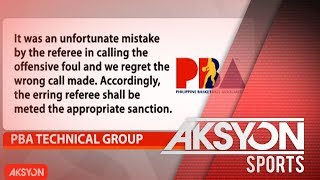PBA referee, papatawan ng sanction dahil sa maling tawag