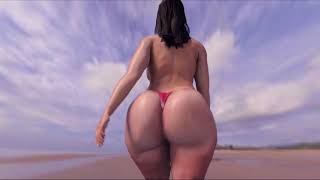 big booty walking on the Beach EFEITO!!