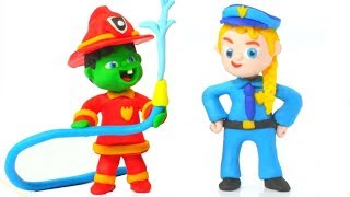 Superhero Babies Learning Professions ❤ Hulk & Frozen Elsa Play Doh Cartoons & Stop Motion Movies