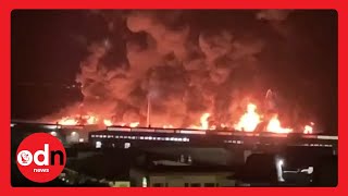 Shocking Footage of Massive 4-Alarm Inferno Engulfing San Francisco Warehouse