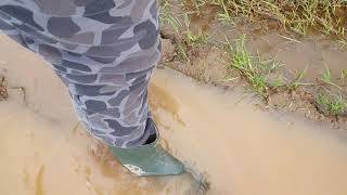 Car STuck and Muddy Boots