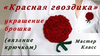 БРОШЬ-ЦВЕТОК Гвоздика МК / DIY Carnation BROOCH Crochet