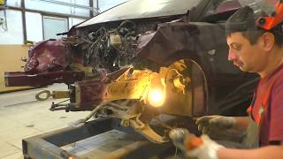 Хундай солярис ремонт переда после аварии Нижний Новгород Hyundai Solaris Auto body repair