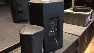 Demo of JBL SRX815p inducing noise into mic cable via power cable Part 1