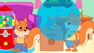 Famille d'Écureuil - Boule Géante Machine à Gommes Animé 2023 en Français