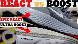 NIKE EPIC REACT FLYKNIT vs ADIDAS ULTRA BOOST Comparison!