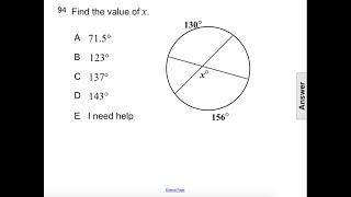 Geometry Circles Tangents & Secants Pt 3 Q94