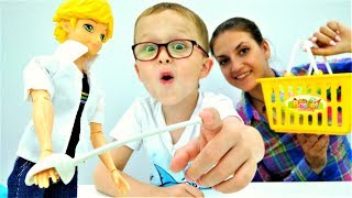 Супер Кот собирается в школу. Игры для детей.