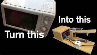 電子レンジからスポット溶接機を作る動画 Making a spot welder from microwave oven.