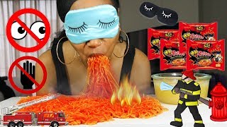 Blind, No Hands, 2x Spicy Noodle Challenge