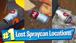 Find Lost Spraycans ALL 5 Locations - Fortnite (Spray & Pray) Challenge