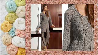 Узор крючком для кардигана - Crochet pattern for cardigan