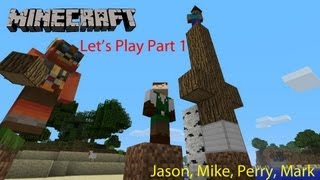 Minecraft Xbox 360 Let's Play Part 1 (Trophy Build 1)
