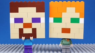 Lego Minecraft Steve and Alex Brick Building Big Heads