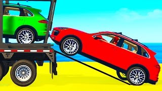 COLOR SUV CARS Transportation for Kids in Spiderman Cartoon w Colors for Toddlers Nursery Rhymes
