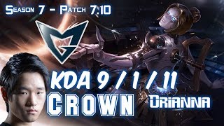 SSG Crown ORIANNA vs KASSADIN Mid - Patch 7.10 KR Ranked