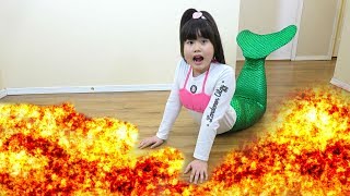 人魚がマグマを消す??? マグマ 目玉焼き スパイごっこ おゆうぎ mermaid lava こうくんねみちゃん
