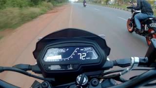 Ktm duke 390 vs Bajaj Dominar 400 Drag Race | First Ever