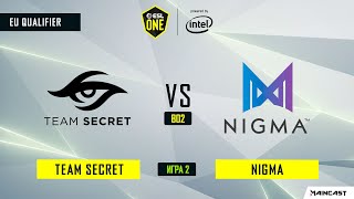 Team Secret vs Nigma (игра 2) BO2 | ESL One Los Angeles | EU Qualifier