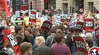 Raw: Anti-Austerity Protest in London