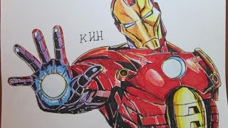 Железный человек , рисунок карандашами "iron man! "