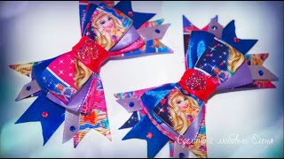 Flower Kanzashi Master Class hand made DIY Tutorial Канзаши МК Бантик для принцессы