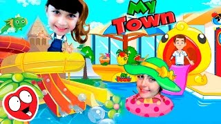 My Town МЫ В ОТЕЛЕ АКВАПАРК Смешное видео игра мультик для детей мой город KIDS CHILDREN Валеришка