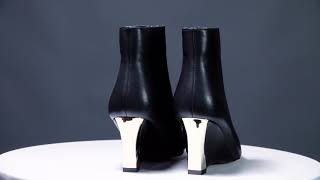 Keilabsatz Schwarz Damen Schuhe Mit Absatz 2018 Damenstiefel Ankle Boots Leder - Ricici