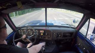 Straight piped GMC Brigadier with 6v92 straight pipes Interior video 2