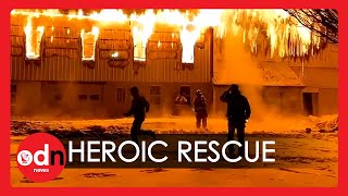 Heroic Dog Rescue Caught on Firefighter's Helmet Camera