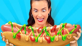 MAKANAN RAKSASA VS MINI! || Tantangan Lucu Bagi Raksasa Sejati oleh 123 Go Like!
