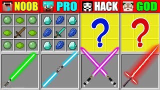 Minecraft NOOB vs PRO vs HACKER vs GOD STAR WARS SWORD CRAFTING CHALLENGE in Minecraft Animation