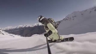 Южный склон Розы хутор. Сноуборд. Март 2016.