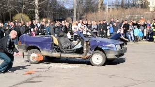 Тушение горящей машины