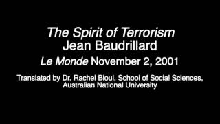 Spirit of Terrorism by Jean Baudrillard