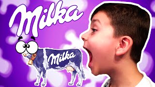 МИЛКА ЧЕЛЛЕНДЖ ? УГАДАЙ ВКУС ИЛИ ОПИСАЙСЯ ОТ ЩЕКОТКИ ? МНОГО МНОГО ШОКОЛАДА МИЛКА  MILKA CHALLENGE