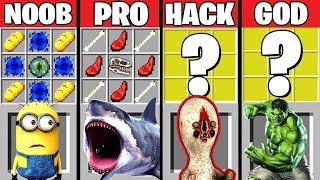 Minecraft Battle: SHARK & SCP-173 CRAFTING CHALLENGE ~ NOOB vs PRO vs HACKER vs GOD – Animation