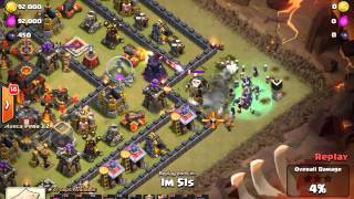 [3 star TH10] [Hocus Pocus] mass witches attack on an almost max TH10 war base (ringus defenses).
