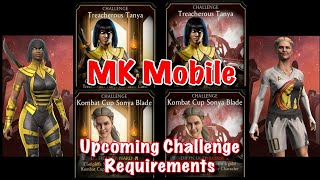 Mortal Kombat Mobile Upcoming Challenge Requirements (Treacherous Tanya, Kombat Cup Sonya Blade)